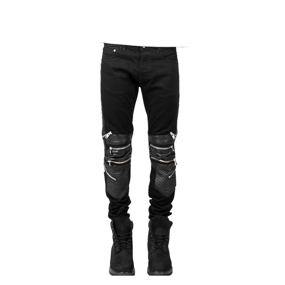 DOPE Roxbury Jeans with leather pads and zippers